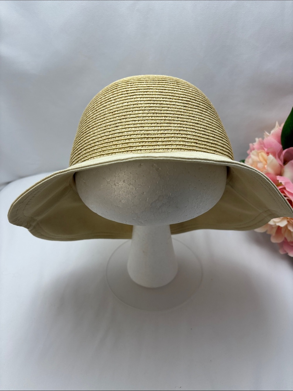 Vince Camuto Natural Beige Straw Sun Hat